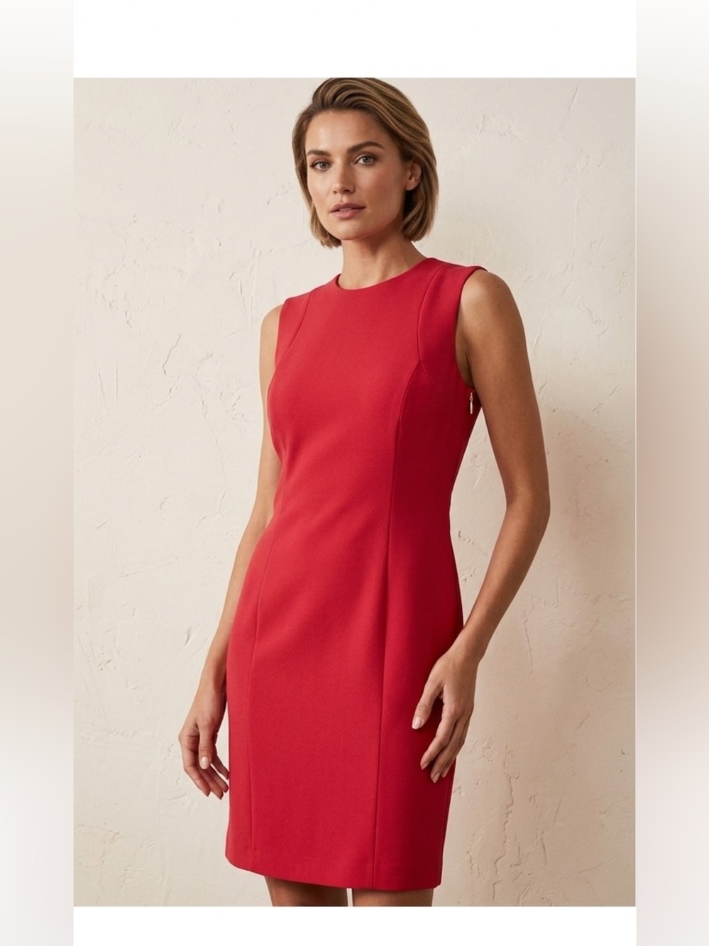 Shoshanna Red Sleeveless Sheath Dress